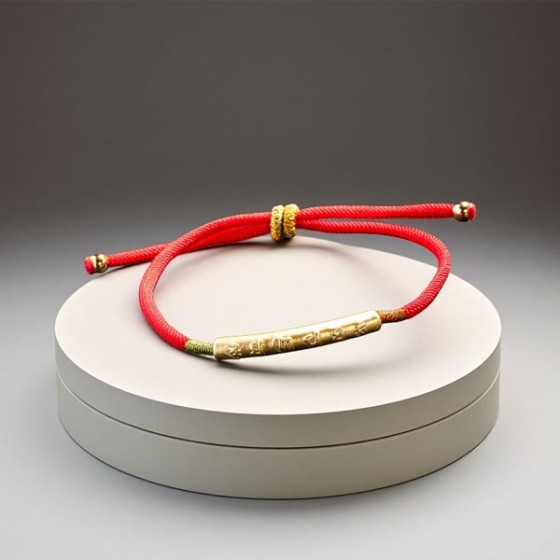 Tibetan Red String Bracelet - Buddhist Lucky Charm