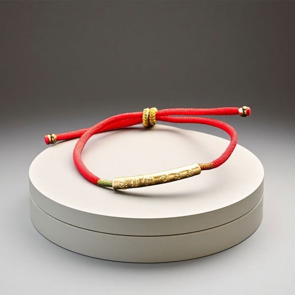 Tibetan Red String Bracelet - Buddhist Lucky Charm