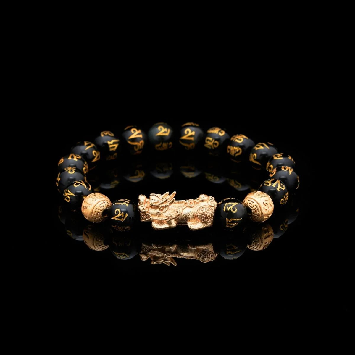Feng Shui Bracelet - Pixiu Black Obsidian Bracelet for Wealth